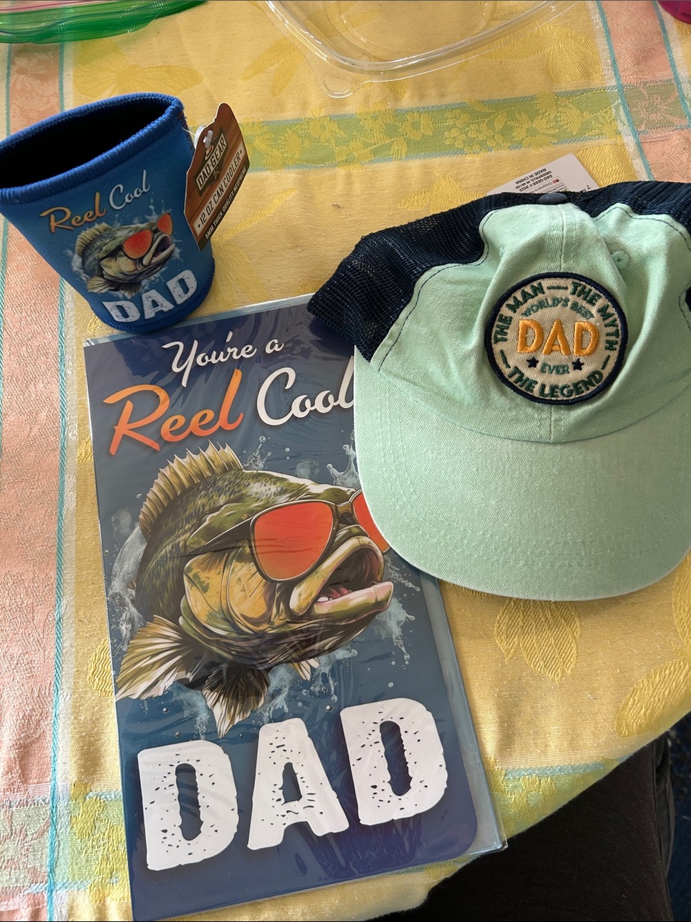 NWT Dad Gear baseball cap,card and can cozi